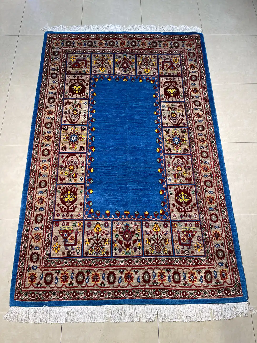قالیچه نقشه هدیش رنگ آبی تیره 130×200 فرش رحیمی کارپت