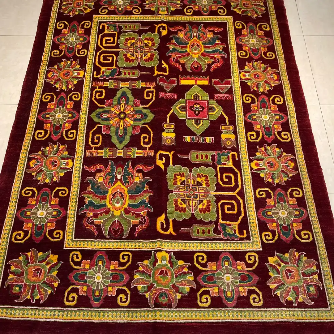 قالیچه نقشه شاه عباسی رنگ زرشکی 160×200 فرش رحیمی کارپت